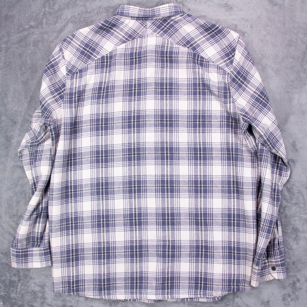 Roark Mens XL‎ Classic Fit Blue White Plaid Flannel Long Sleeve Shirt Cotton - Picture 6 of 15